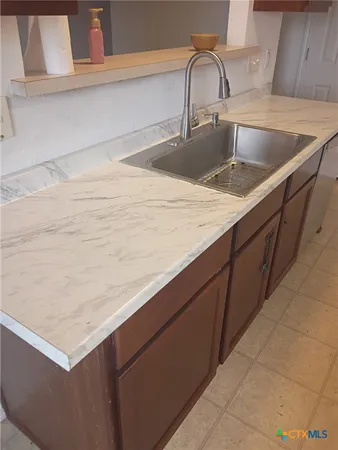 a close view of sink and tap