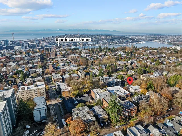 an aerial view of a city
