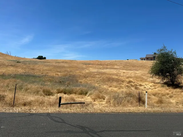 a view of a yard with an ocean