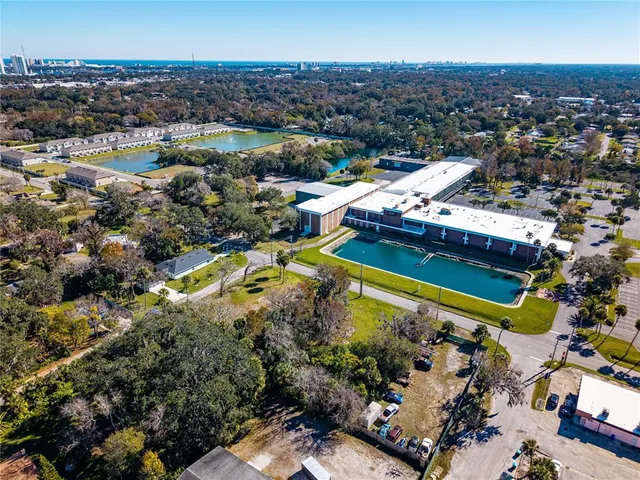 an aerial view of a city