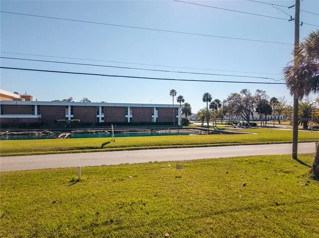 a view of a garden from a balcony