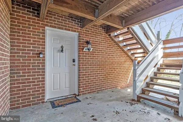 a view of wooden door