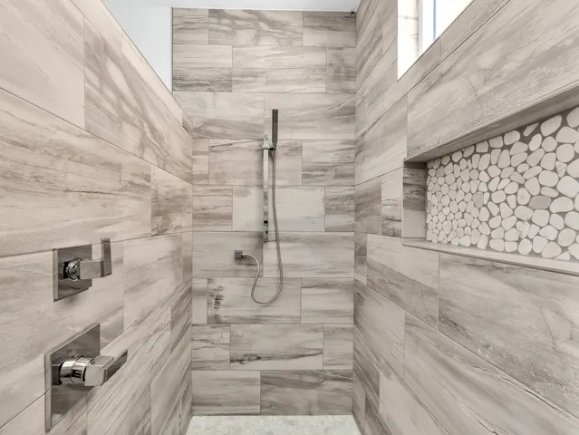 a bathroom with a shower
