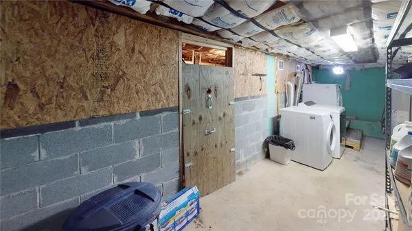 a utility room with closet