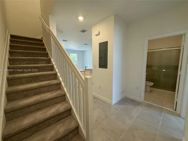 a view of a hallway with a elevator