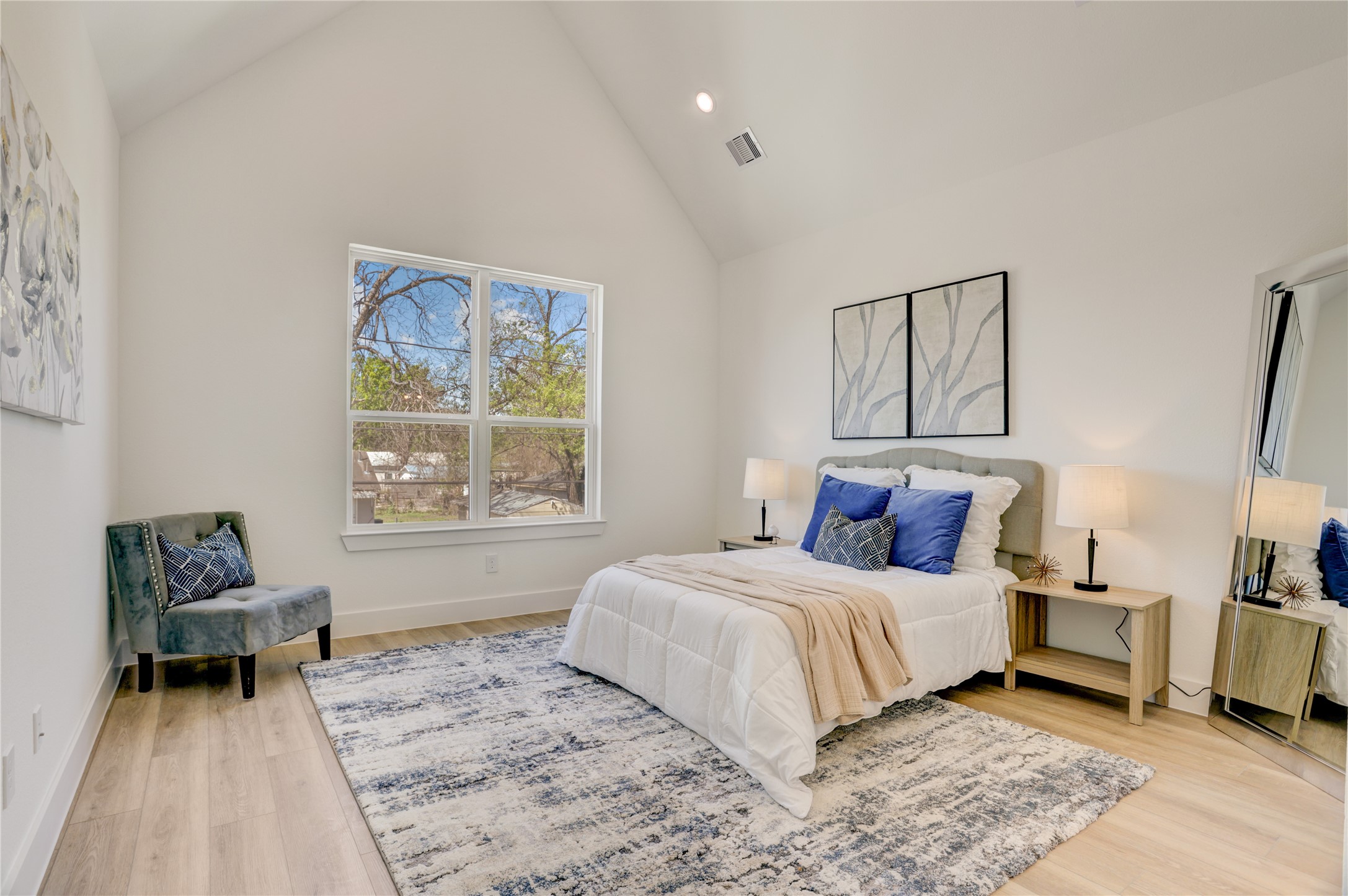9604 Burden Street Houston, TX 77093 - Photo 4 of 28 The 13x14 SF primary bedroom has a cathedral ceiling.
