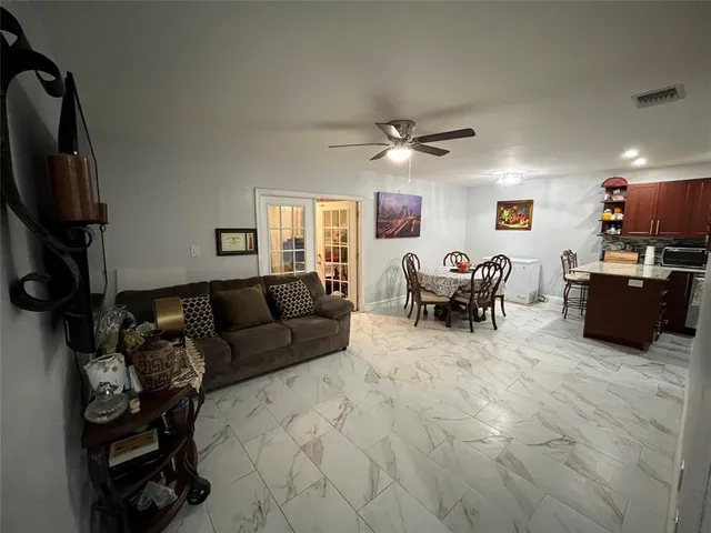 a living room with furniture