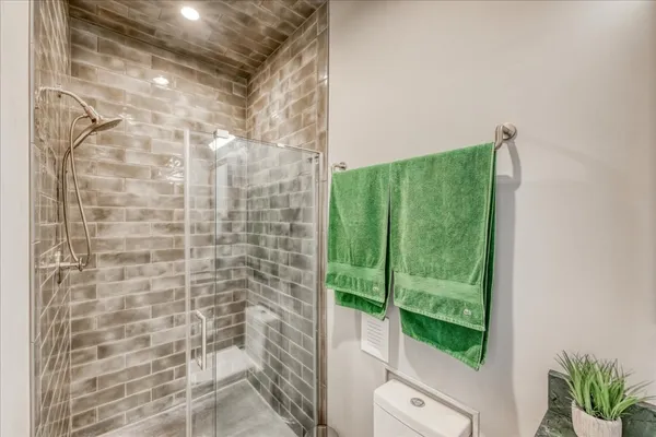 a bathroom with a shower