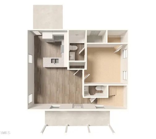 a view of living room with a wooden floor