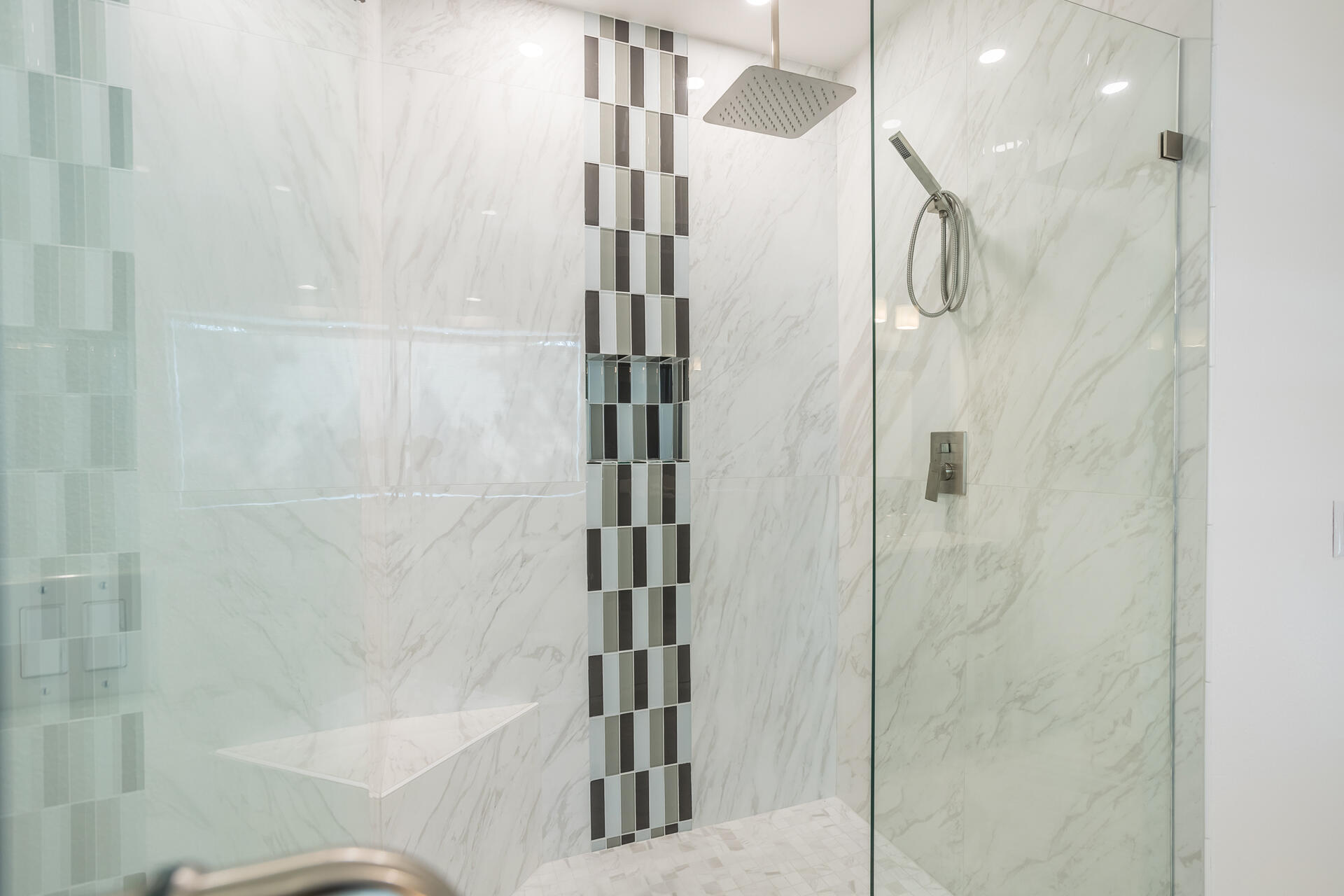 1102 Hope Lane Redding, CA 96003 - Photo 15 of 29 a bathroom with a shower and a glass door