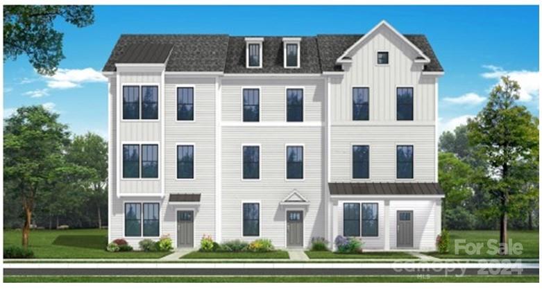 a view of a big white building