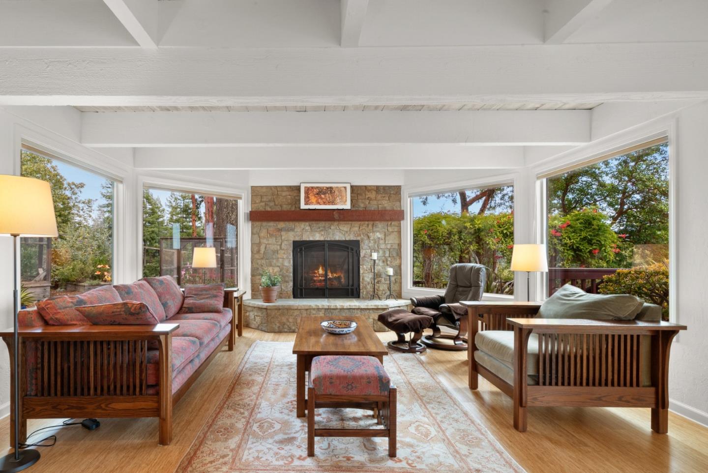 480 Quail Ridge Road Scotts Valley, CA 95066 - Photo 19 of 68 a living room with furniture and a fireplace