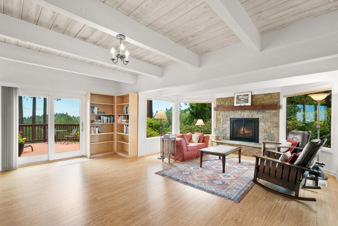480 Quail Ridge Road Scotts Valley, CA 95066 - Photo 9 of 68 a living room with furniture and a fireplace