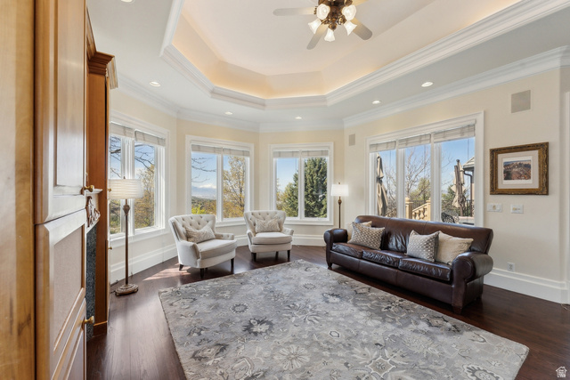 1714 Ridge Point Drive Bountiful, UT 84010 - Photo 45 of 132 Tray ceiling with recessed lighting and crown molding