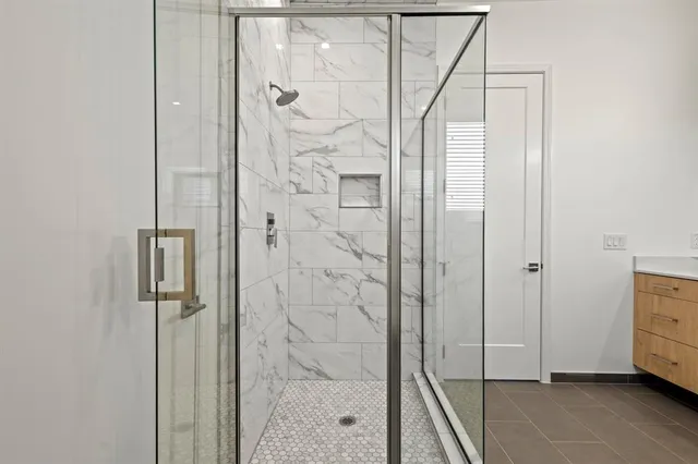 a bathroom with a shower