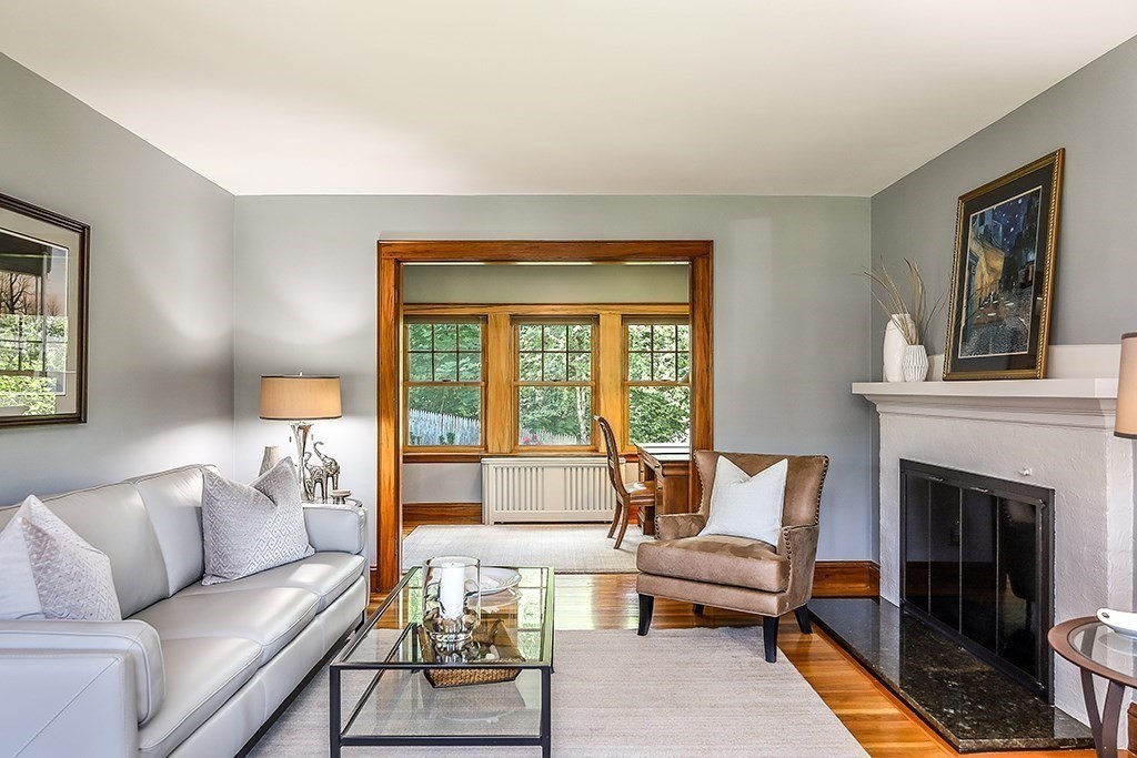 26 Windsor Road Westwood, MA 02090 - Photo 5 of 41 a living room with furniture and a fireplace