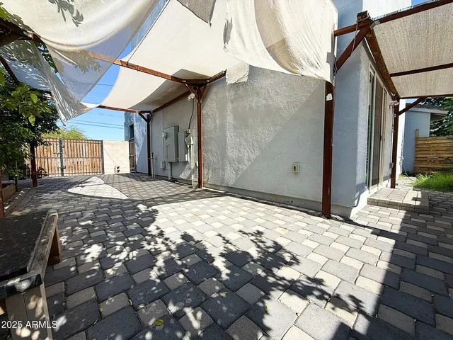 a backyard of a house