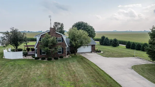 a view of a garden with a slide