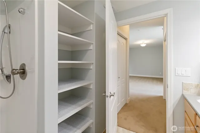 a view of a walk in closet