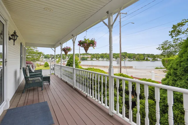 a view of a chairs and tables in patio