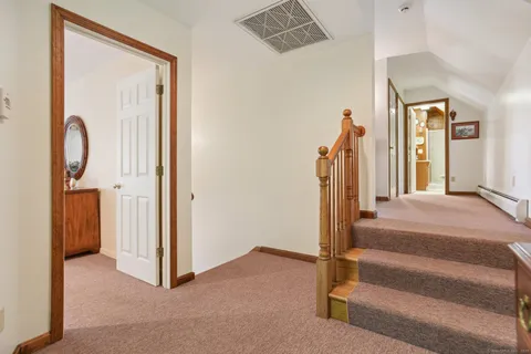 a view of a hallway with a elevator