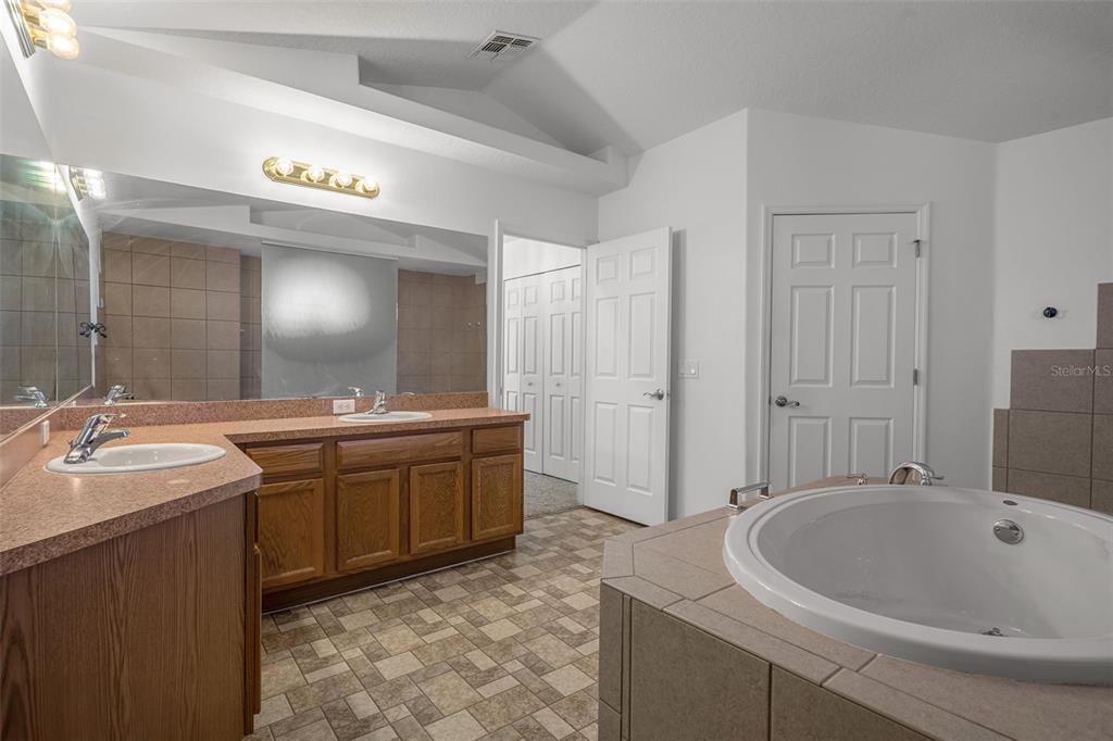 7285 Nightwalker Road Weeki Wachee, FL 34613 - Photo 43 of 79 a spacious bathroom with a bathtub sink and mirror