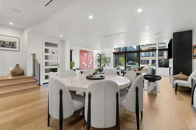 a spacious bathroom with a double vanity sink and a mirror