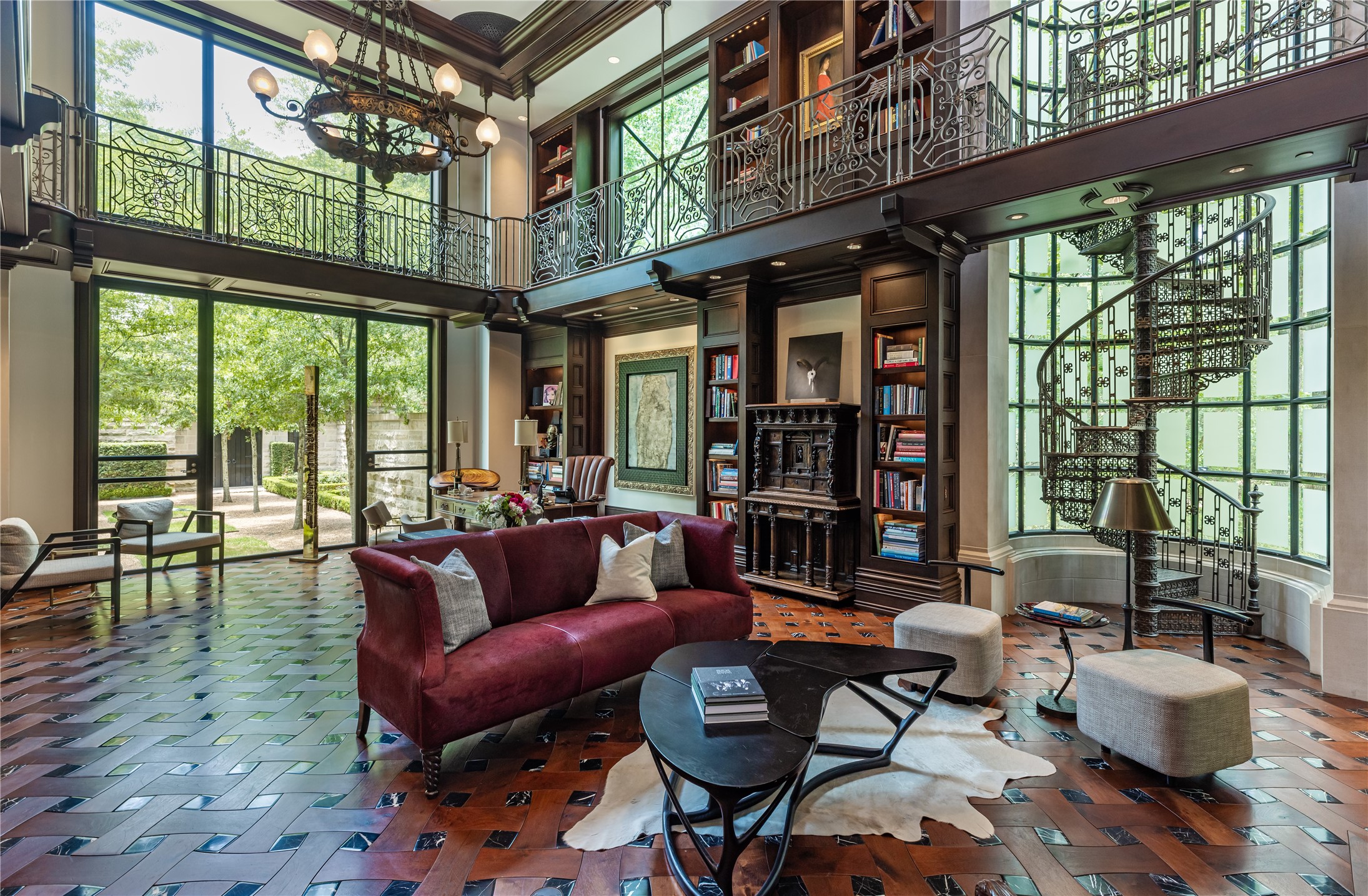 107 Timberwilde Lane Houston, TX 77024 - Photo 15 of 40 a living room with furniture and floor to ceiling windows