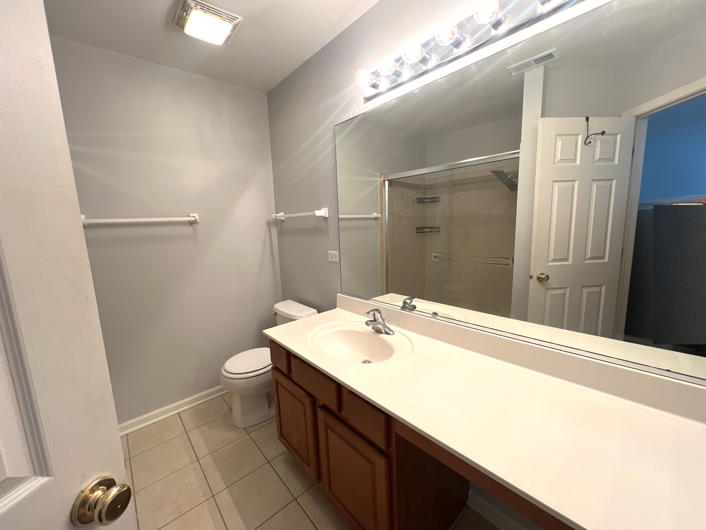 669 South Rosehall Lane, Unit 669 Round Lake, IL 60073 - Photo 14 of 17 a bathroom with a sink a toilet and a mirror