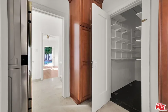 a view of elevator with hallway