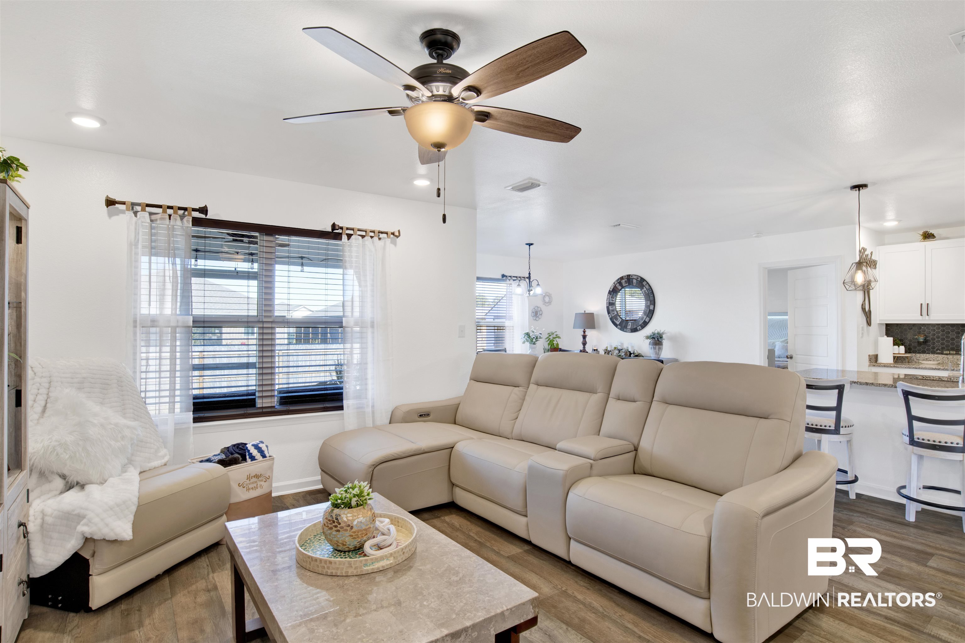 8102 Irwin Loop Daphne, AL 36526 - Photo 5 of 30 Living room featuring wood-type flooring and ceiling fan