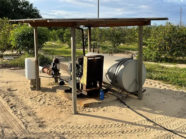 a view of a lake with a building