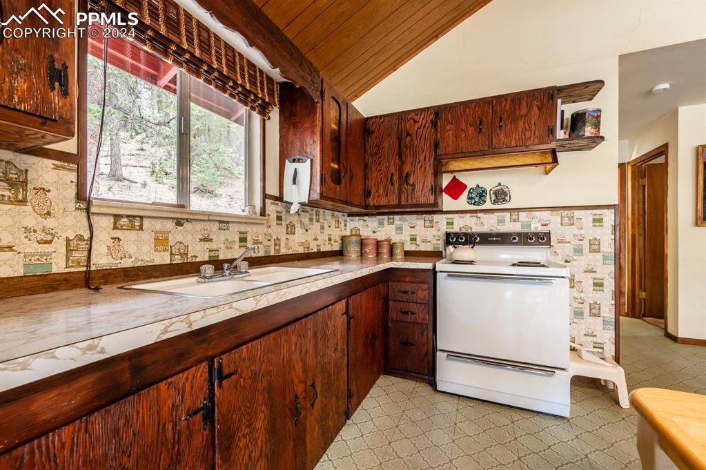 441 Westcliffe Drive Rye, CO 81069 - Photo 12 of 29 a kitchen with a sink stove and cabinets