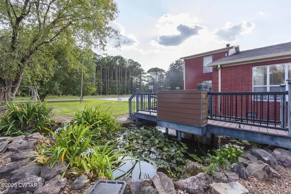 a view of a park with slide