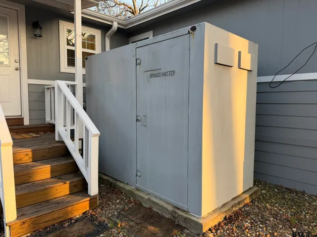 a view of a house with wooden door