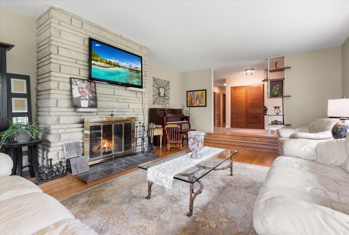 22446 North Old Barrington Road Barrington, IL 60618 - Photo 12 of 49 a living room with furniture a flat screen tv and a fireplace