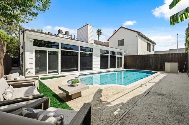 a view of a house with a large window