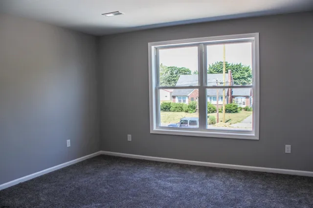 an empty room with a window