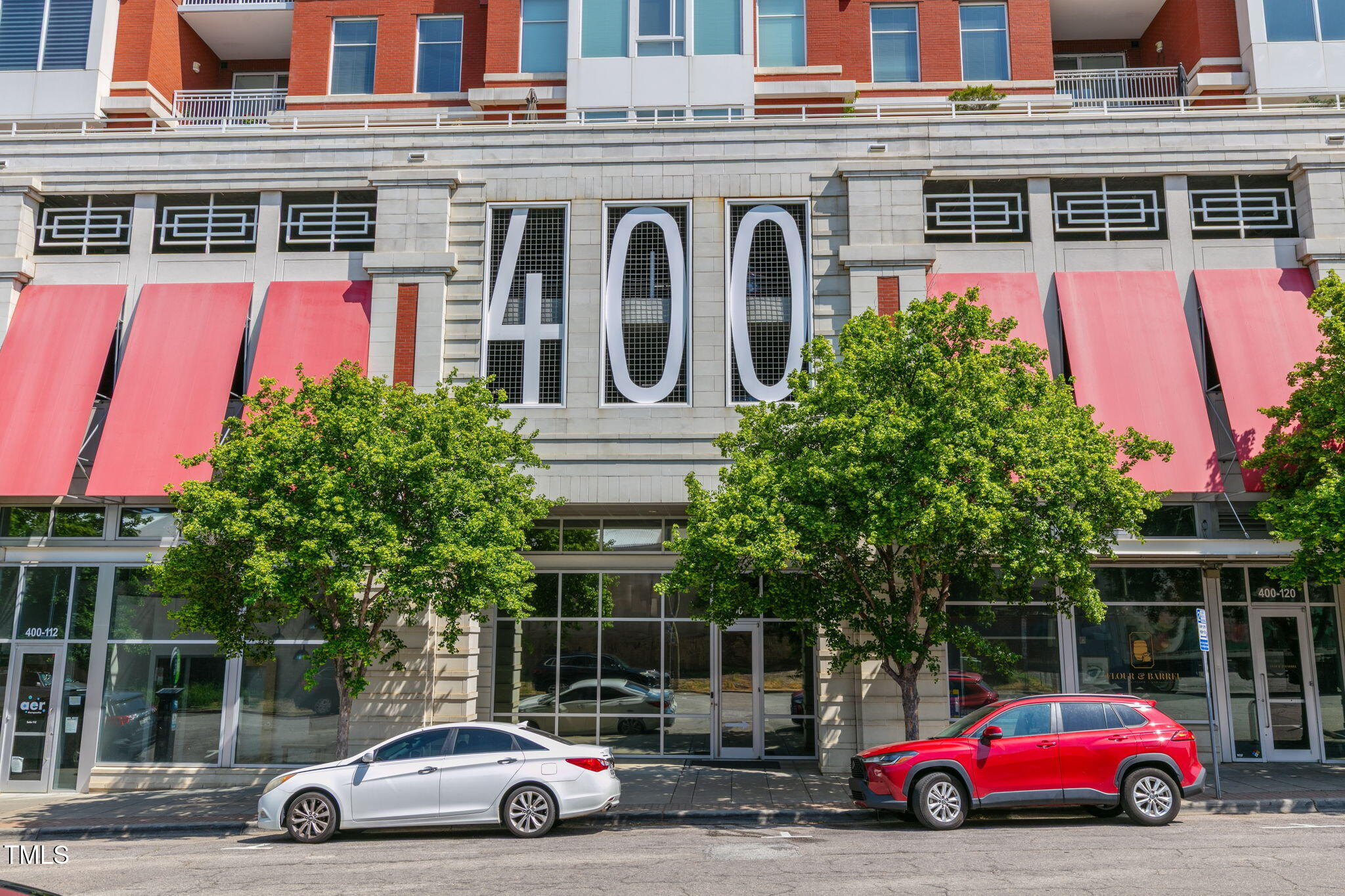 a car parked in front of a building