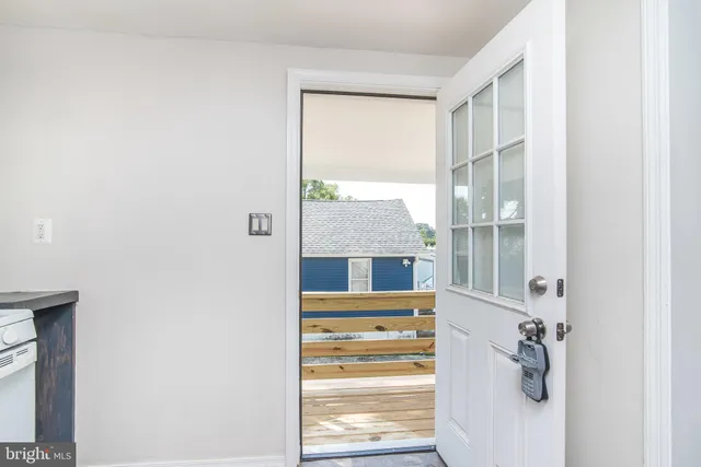 a walk in closet with window