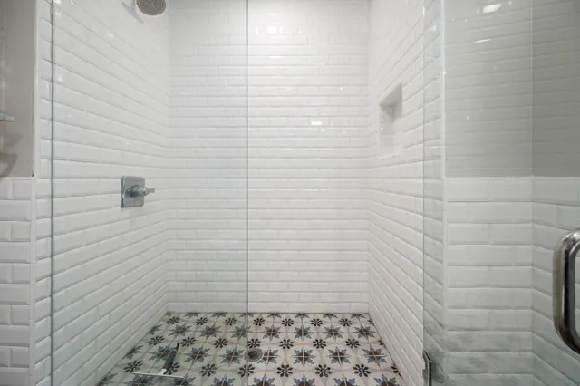 a bathroom with a shower