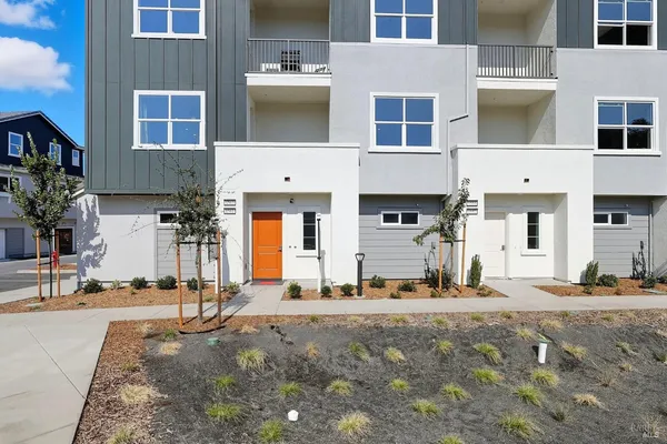 a front view of a building with street