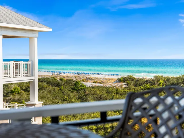a view of a city from a balcony