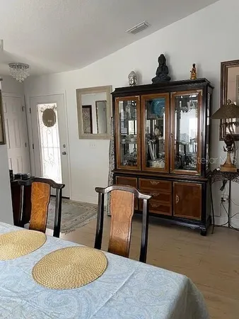 a view of a livingroom with furniture