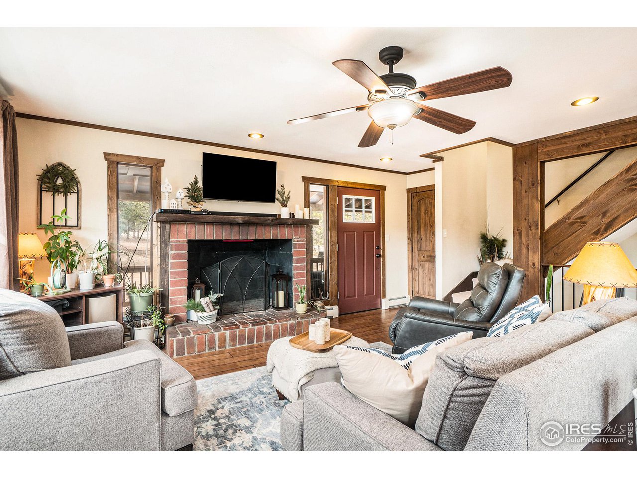 456 St Vrain Road Lyons, CO 80540 - Photo 6 of 40 Living room with roughed in fireplace