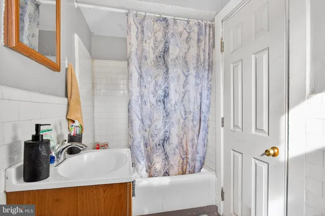 a large brick building with a large window