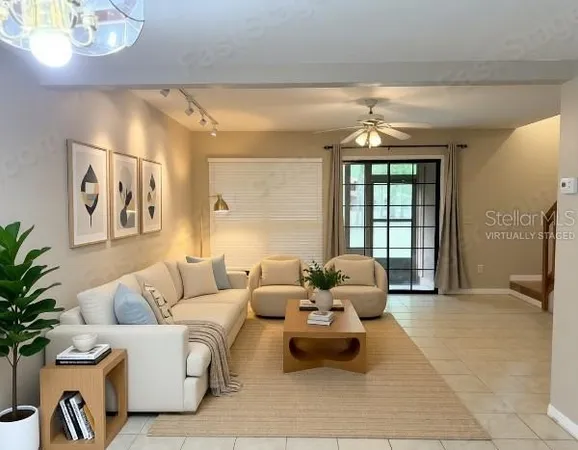 a living room with furniture