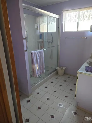 a view of a room with mountain view