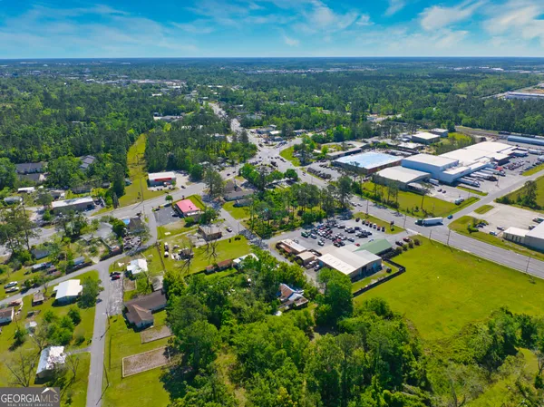 an aerial view of a city