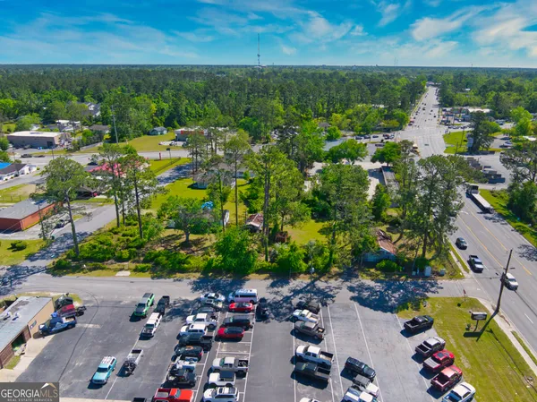 an aerial view of a houses